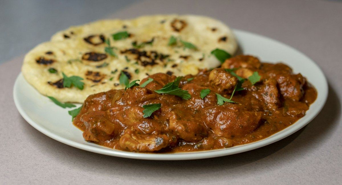 Curry served with naan