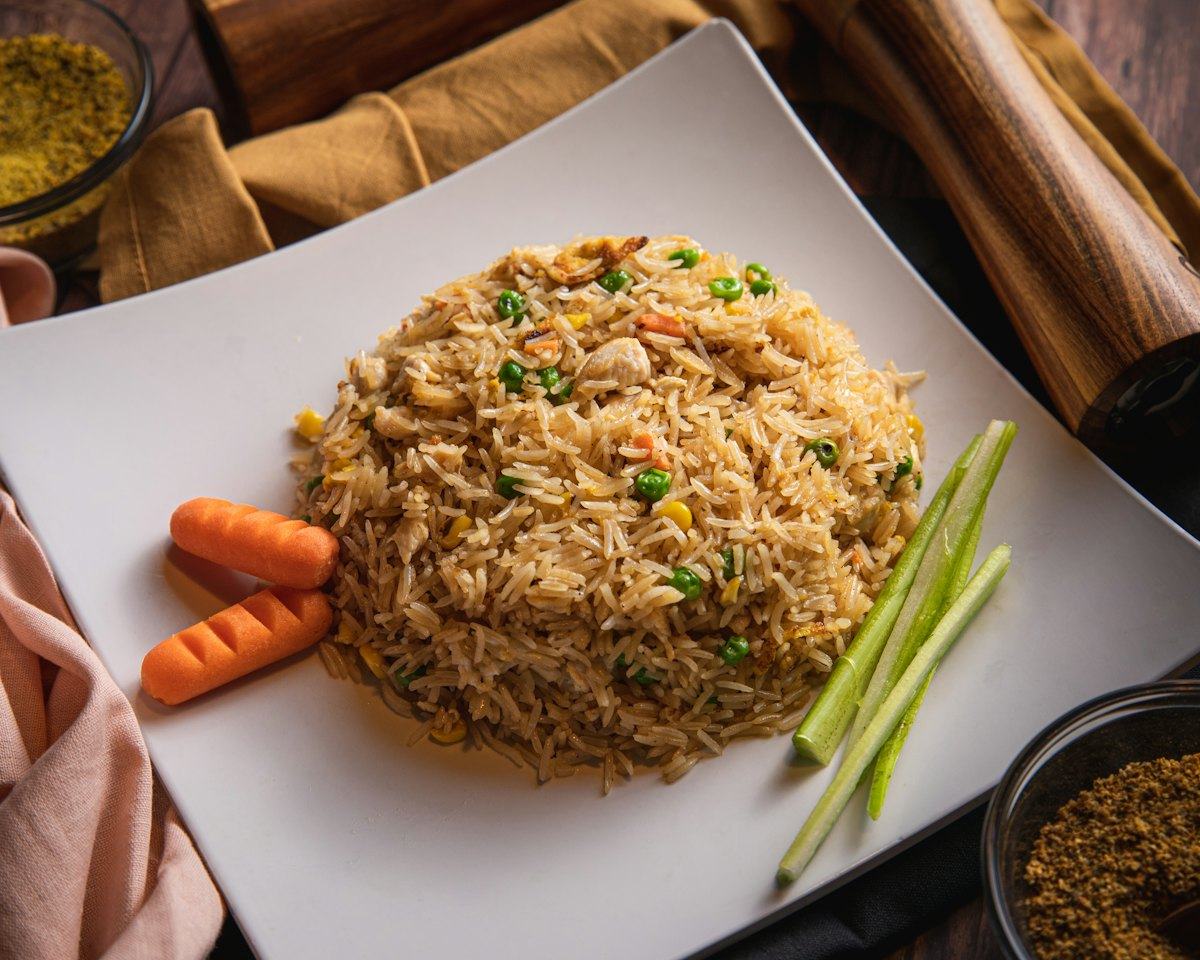 A plate of fried rice
